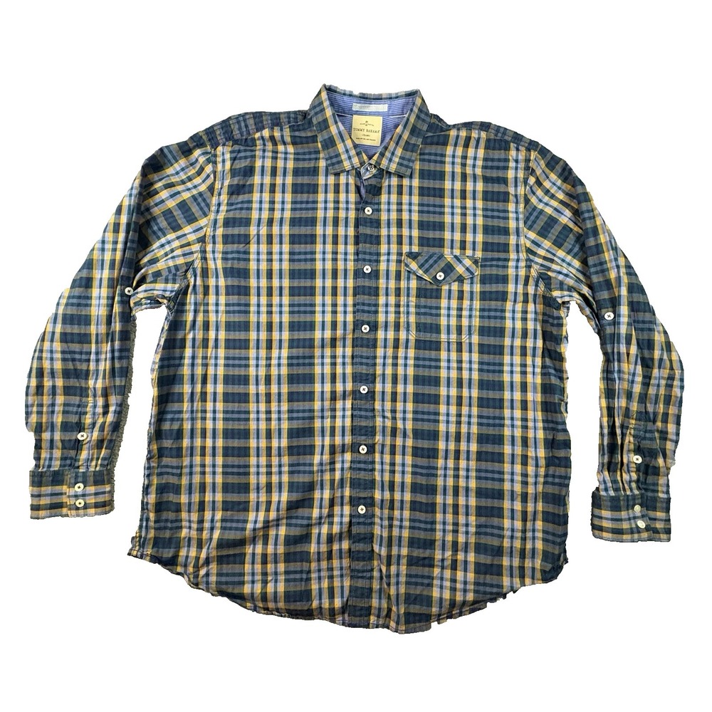 Tommy Bahama Jeans Men's 2XL Multicolor Plaid LS‎ Button Up SEE DESCRIPTION